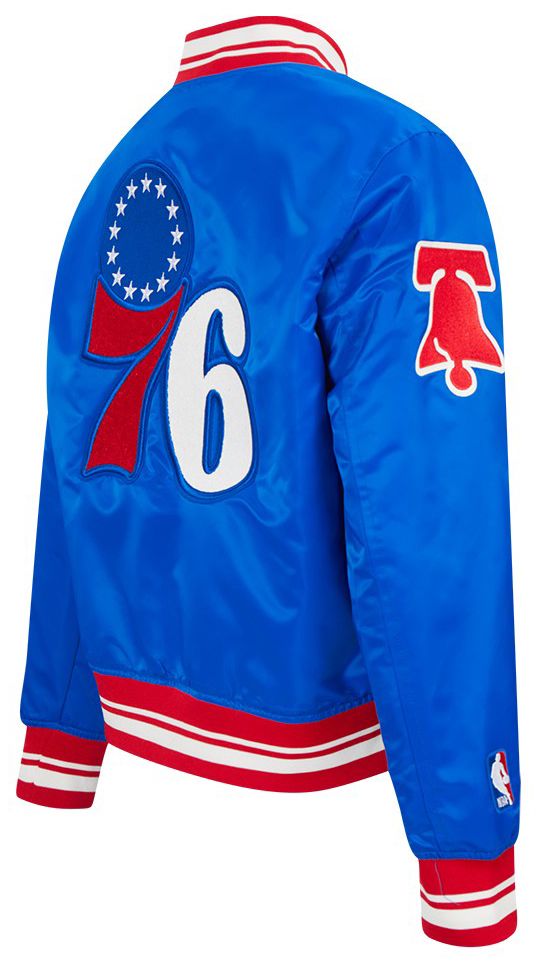 Pro Standard Women's Philadelphia 76ers Blue Retro Classic Rib Satin Jacket product image