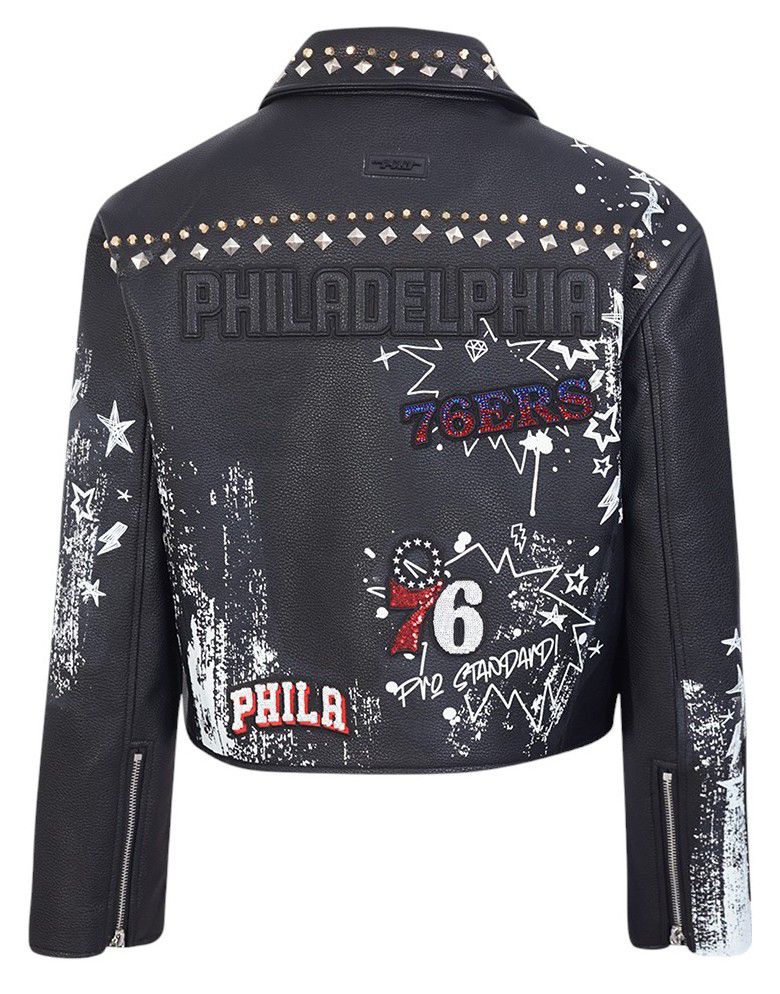 Pro Standard Women's Philadelphia 76ers Black Sketchbook Leather Jacket product image