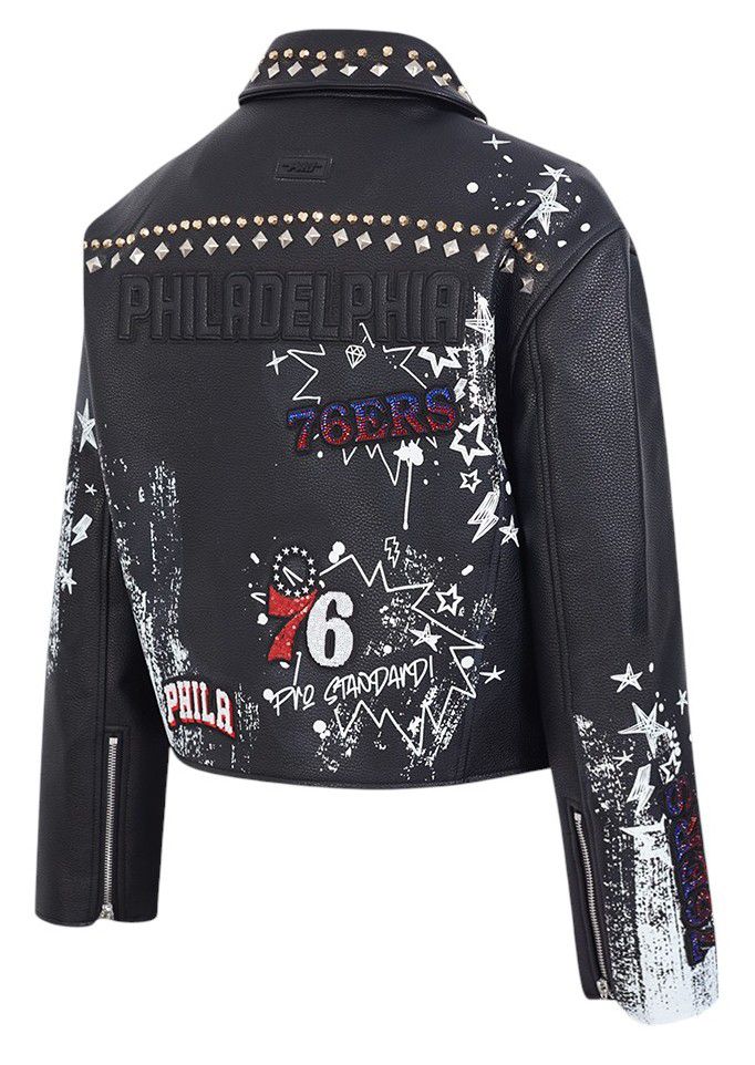 Pro Standard Women's Philadelphia 76ers Black Sketchbook Leather Jacket product image