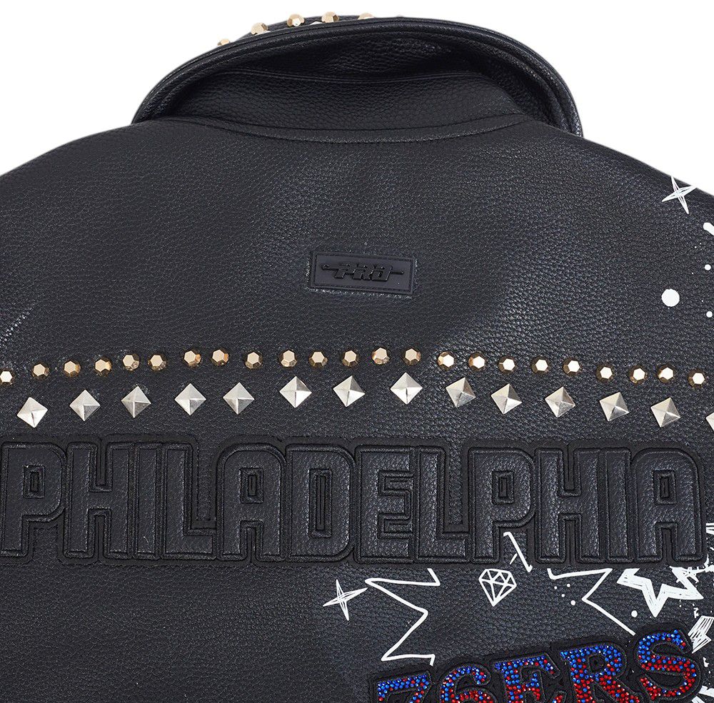 Pro Standard Women's Philadelphia 76ers Black Sketchbook Leather Jacket product image