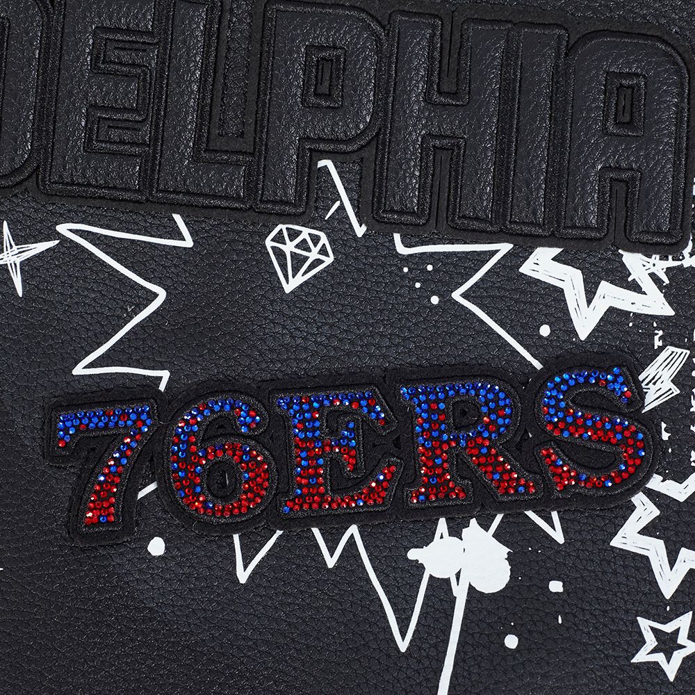 Pro Standard Women's Philadelphia 76ers Black Sketchbook Leather Jacket product image
