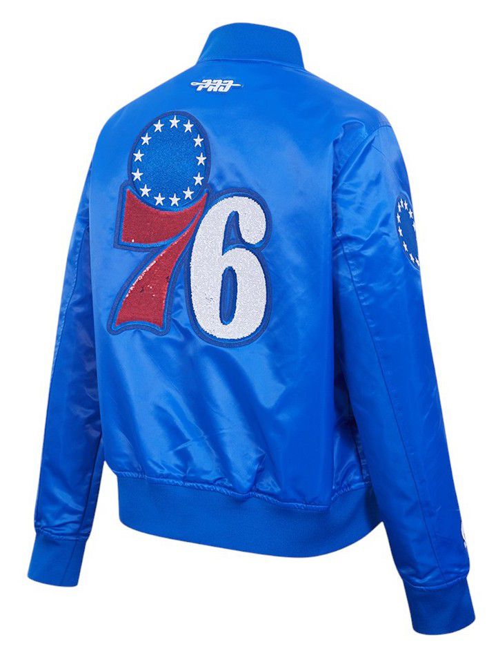Pro Standard Women's Philadelphia 76ers Blue Game Day Classics Satin Jacket product image