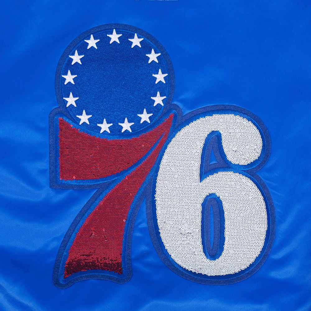 Pro Standard Women's Philadelphia 76ers Blue Game Day Classics Satin Jacket product image