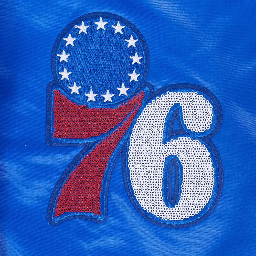 Pro Standard Women's Philadelphia 76ers Blue Game Day Classics Satin Jacket product image