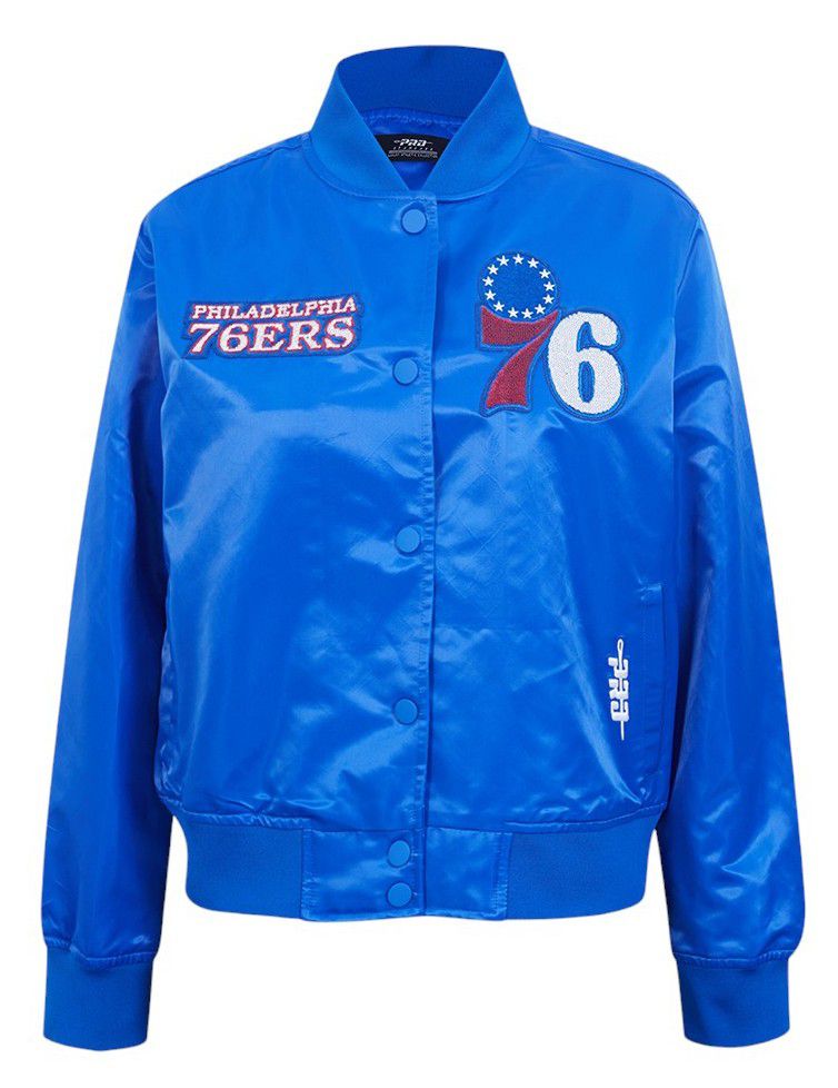 Pro Standard Women's Philadelphia 76ers Blue Game Day Classics Satin Jacket product image
