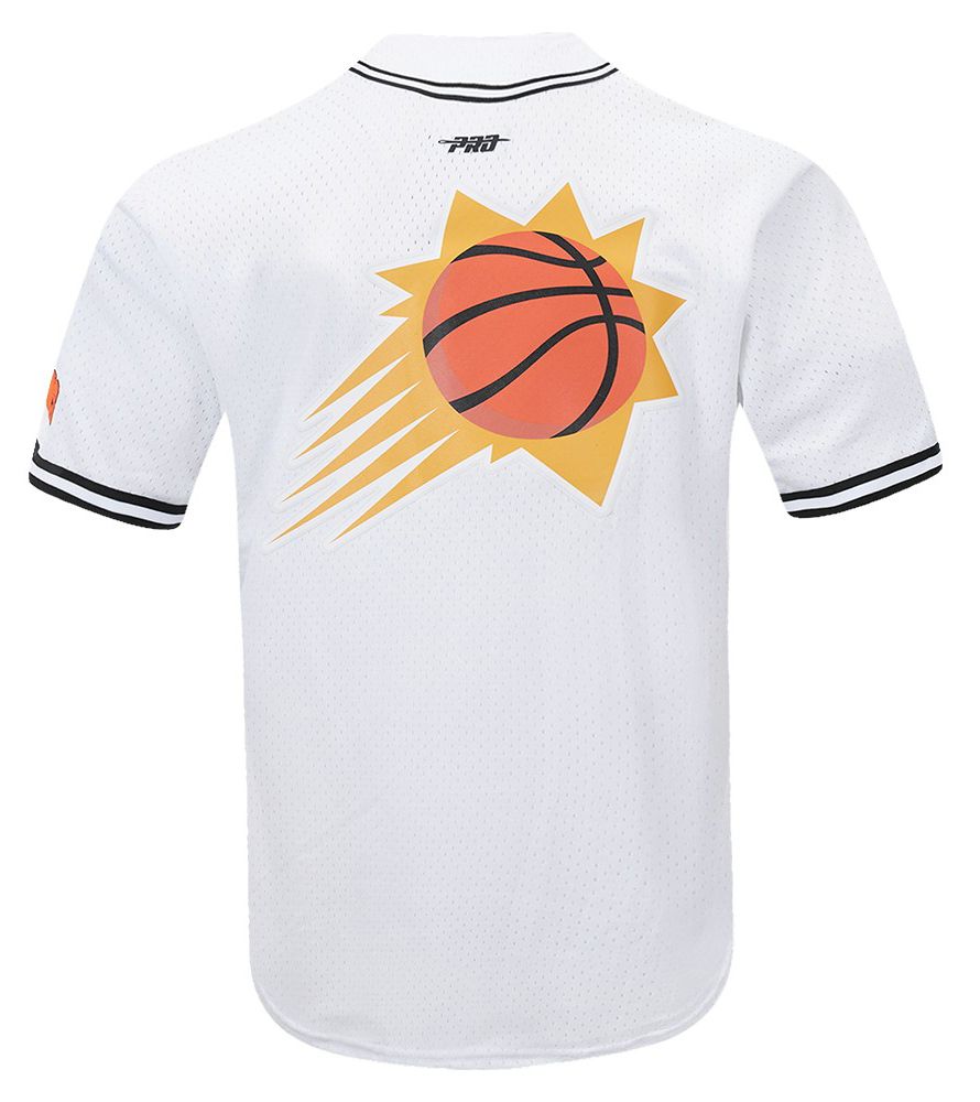 Pro Standard Men's Phoenix Suns White Script Tail Mesh Button Down Shirt product image