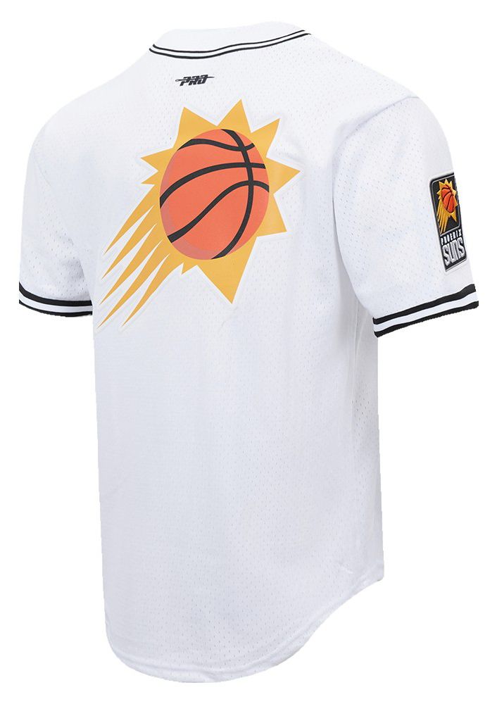 Pro Standard Men's Phoenix Suns White Script Tail Mesh Button Down Shirt product image