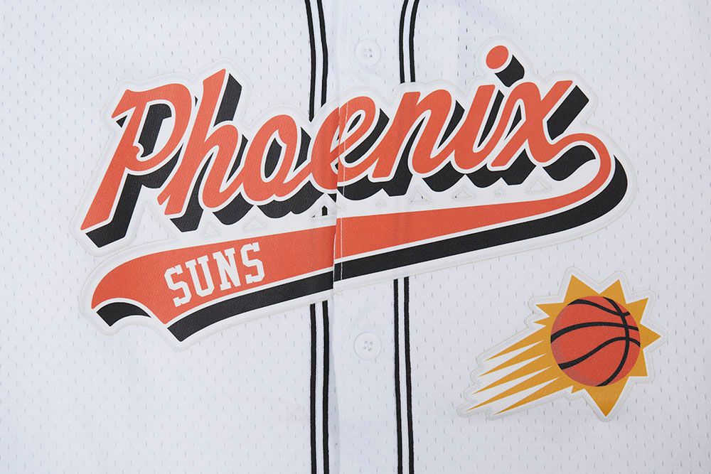 Pro Standard Men's Phoenix Suns White Script Tail Mesh Button Down Shirt product image