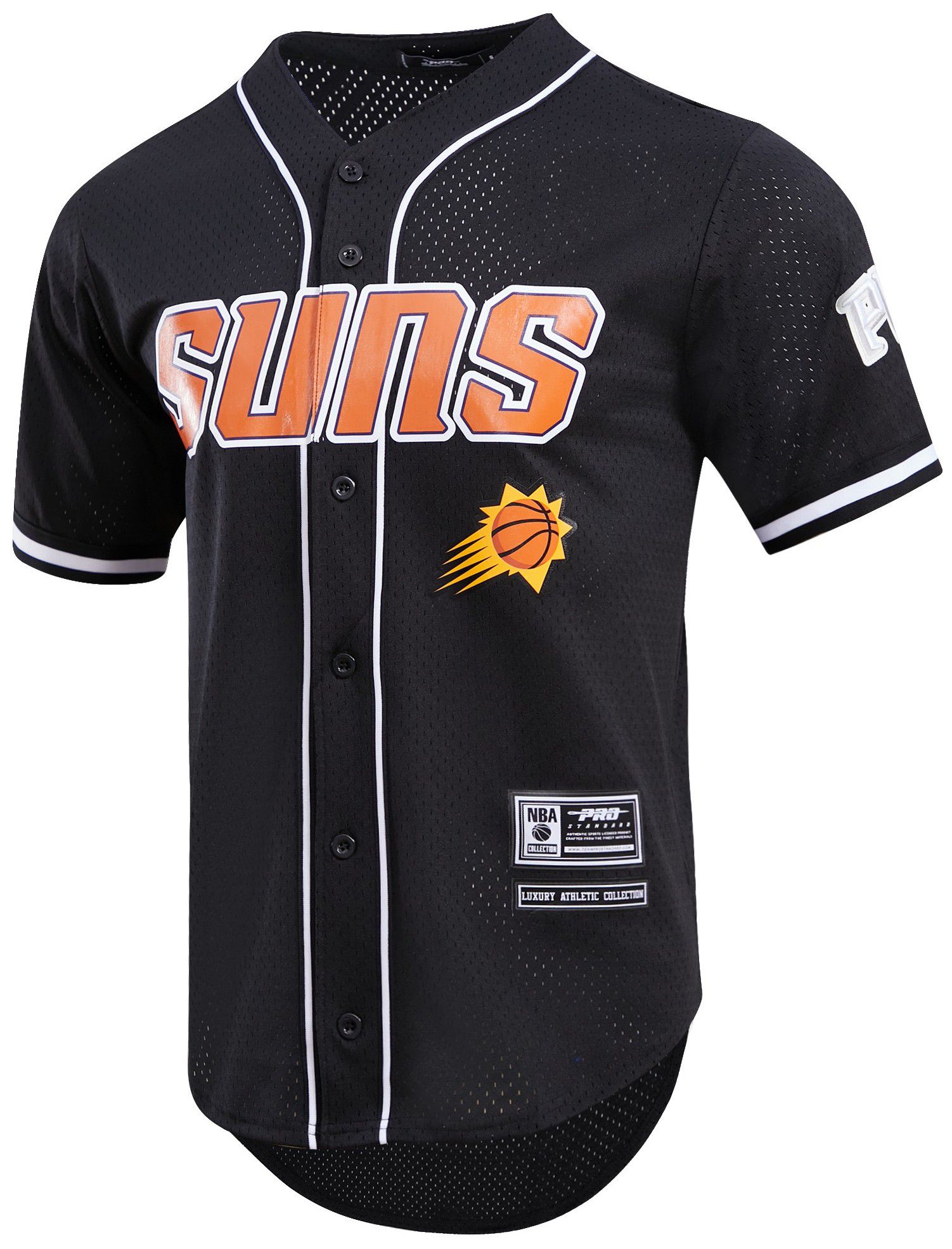 Pro Standard Men's Phoenix Suns Black Logo Classic Mesh Button Up Shirt product image