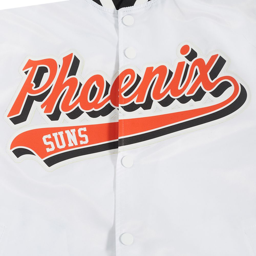 Pro Standard Men's Phoenix Suns White Script Tail Satin Jacket product image