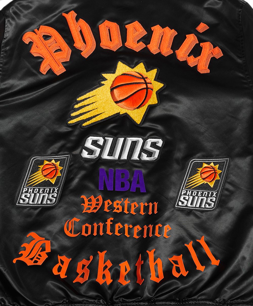 Pro Standard Men's Phoenix Suns Black Old English Logo Satin Jacket product image