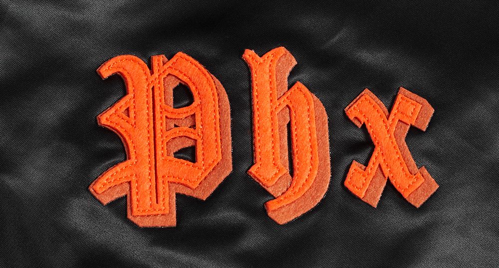 Pro Standard Men's Phoenix Suns Black Old English Logo Satin Jacket product image