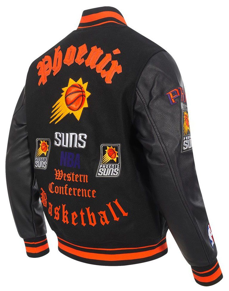 Pro Standard Men's Phoenix Suns Black Old English Rib Wool Varsity Jacket product image