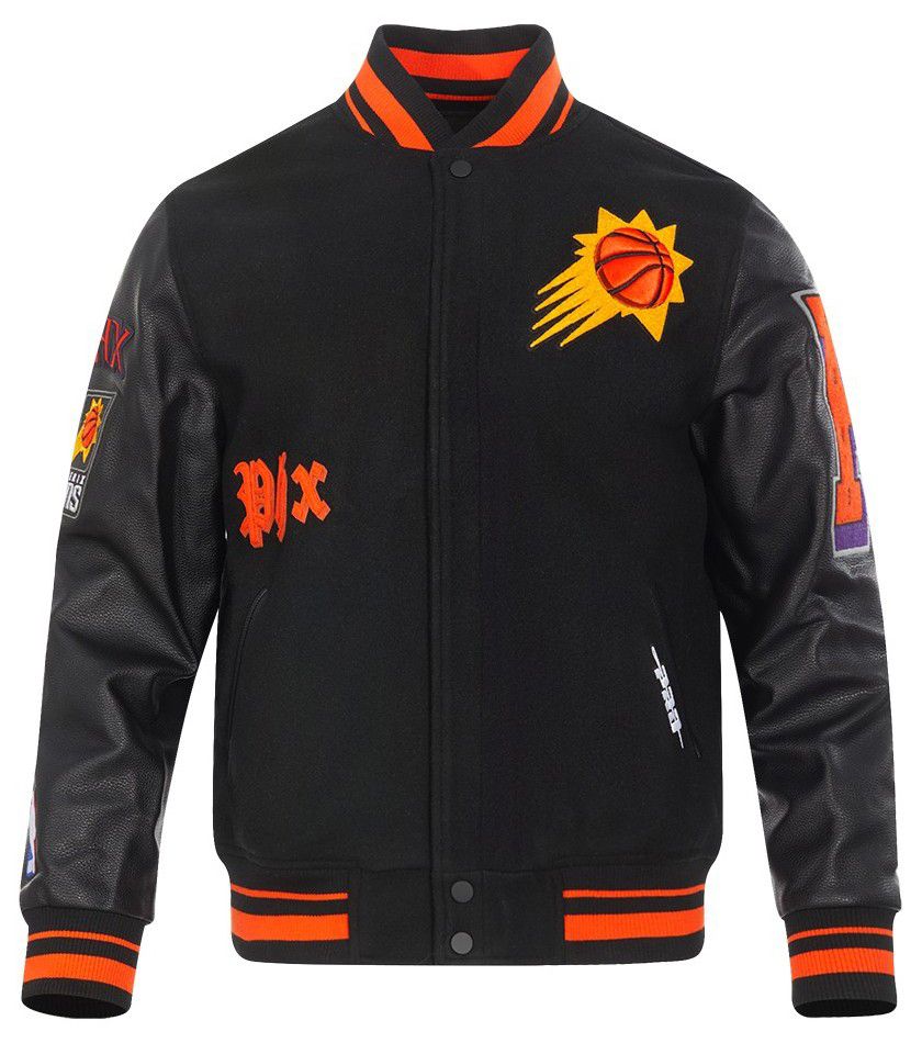 Pro Standard Men's Phoenix Suns Black Old English Rib Wool Varsity Jacket product image