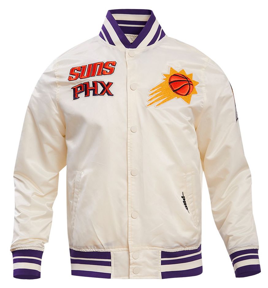 Pro Standard Men's Phoenix Suns Off White  Retro Classic Rib Satin Jacket product image