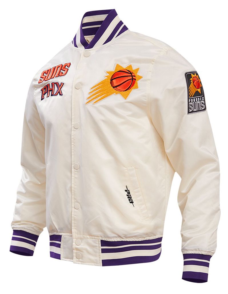 Pro Standard Men's Phoenix Suns Off White  Retro Classic Rib Satin Jacket product image
