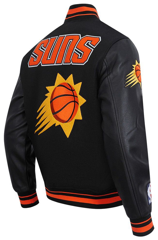 Pro Standard Men's Phoenix Suns Black Retro Classic Rib Wool Varsity Jacket product image