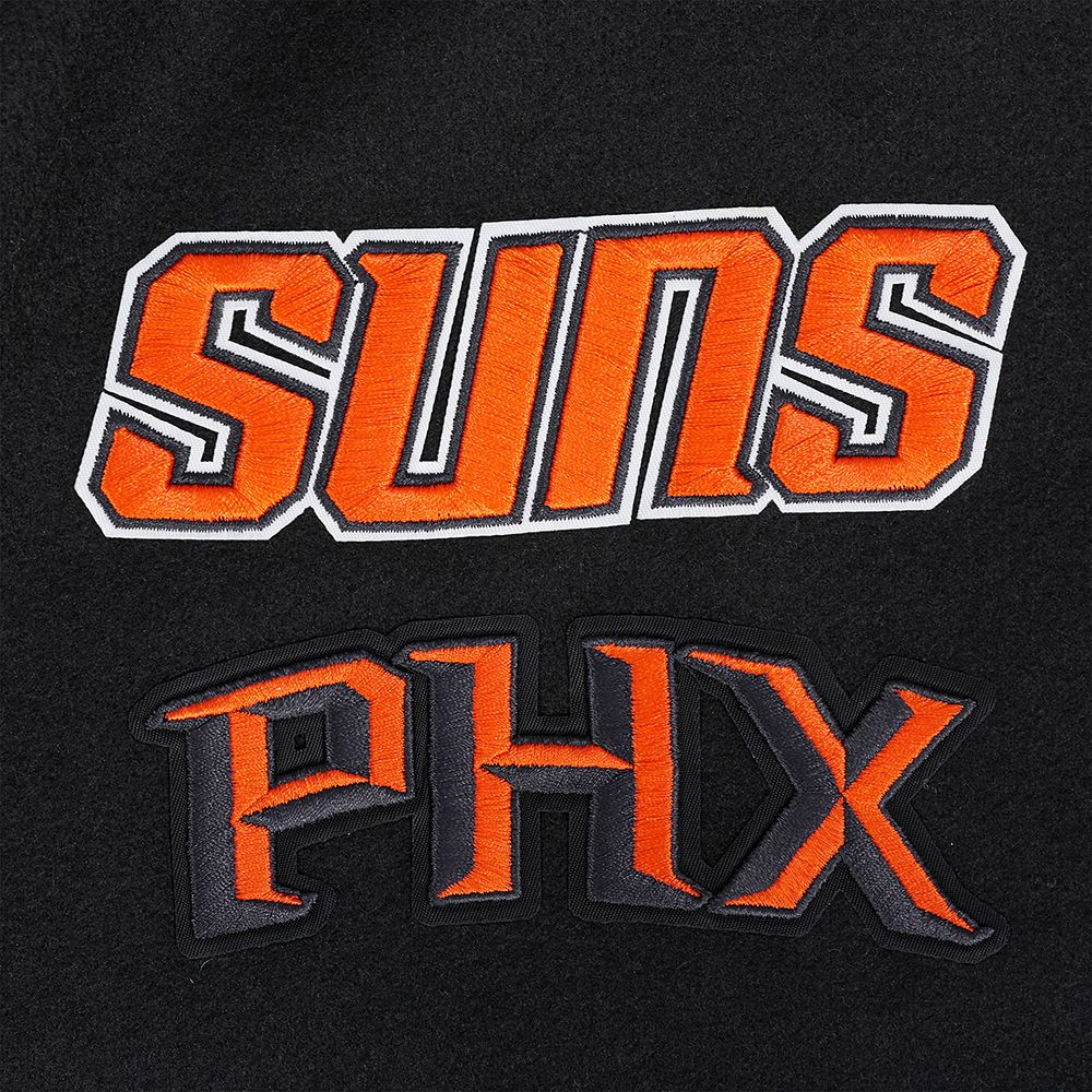 Pro Standard Men's Phoenix Suns Black Retro Classic Rib Wool Varsity Jacket product image