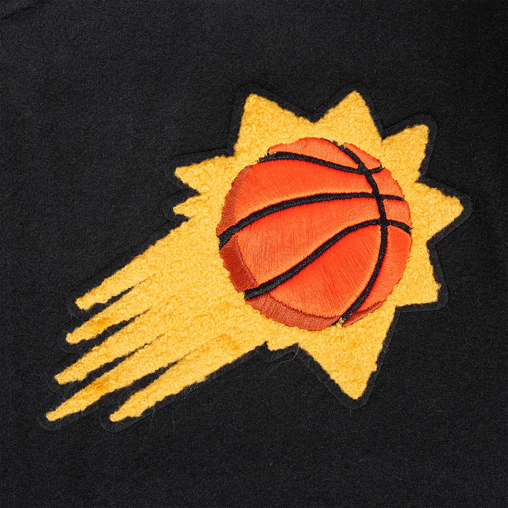 Pro Standard Men's Phoenix Suns Black Retro Classic Rib Wool Varsity Jacket product image
