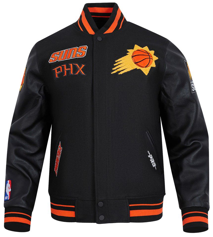Pro Standard Men's Phoenix Suns Black Retro Classic Rib Wool Varsity Jacket product image