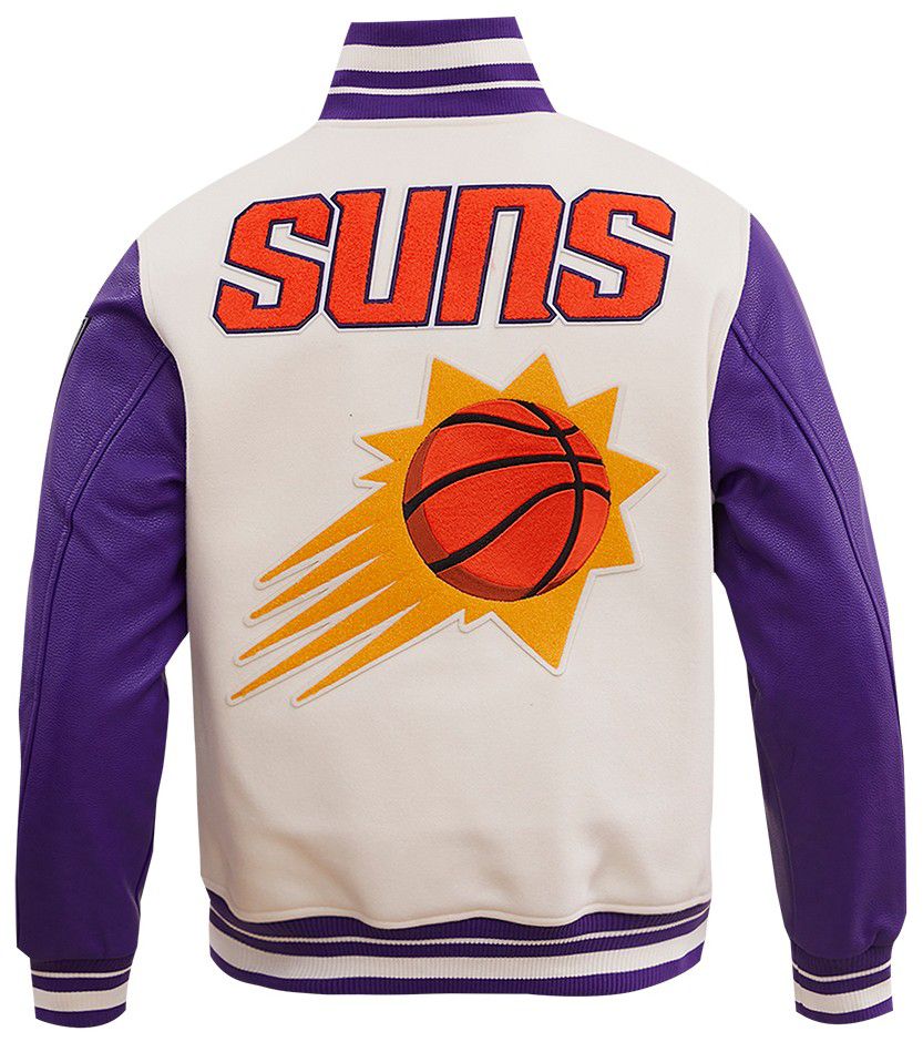Pro Standard Men's Phoenix Suns Off White Retro Classic Rib Wool Varsity Jacket product image