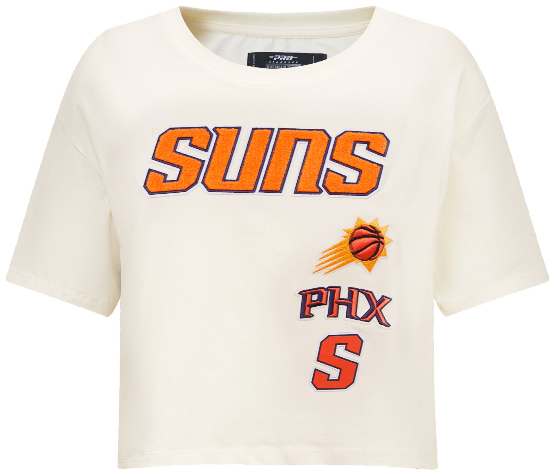 Pro Standard Women's Phoenix Suns Off-White Classic Boxy Cropped T-Shirt product image