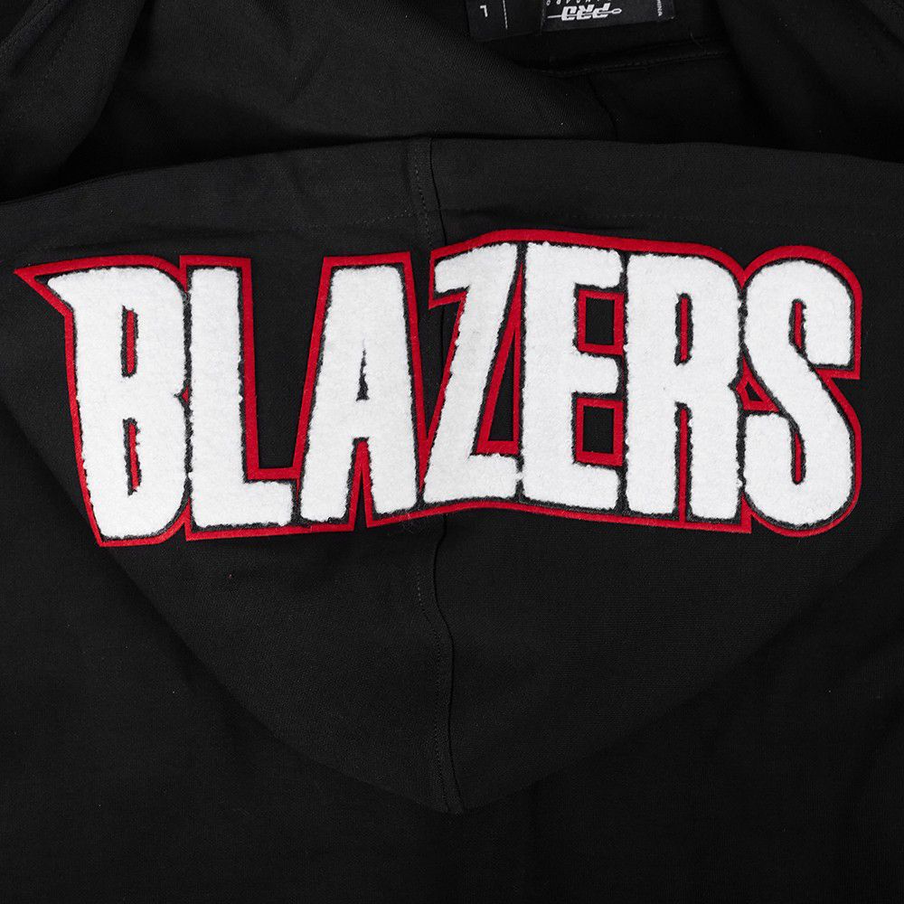 Pro Standard Men's Portland Trail Blazers Black Classic Chenille Full Zip Hoodie product image