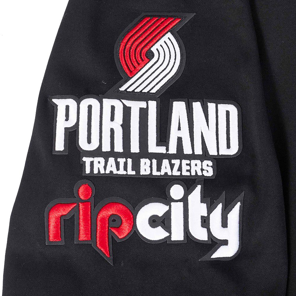 Pro Standard Men's Portland Trail Blazers Black Classic Chenille Full Zip Hoodie product image