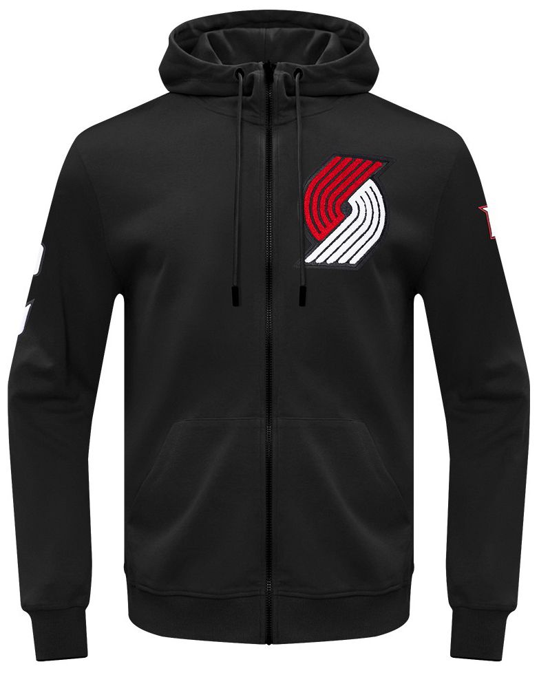 Pro Standard Men's Portland Trail Blazers Black Classic Chenille Full Zip Hoodie product image