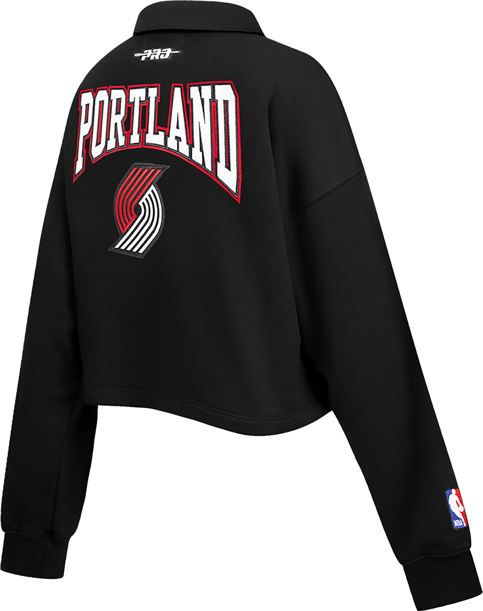 Pro Standard Women's Portland Trail Blazers Black Crest Emblem Long Sleeve Polo product image