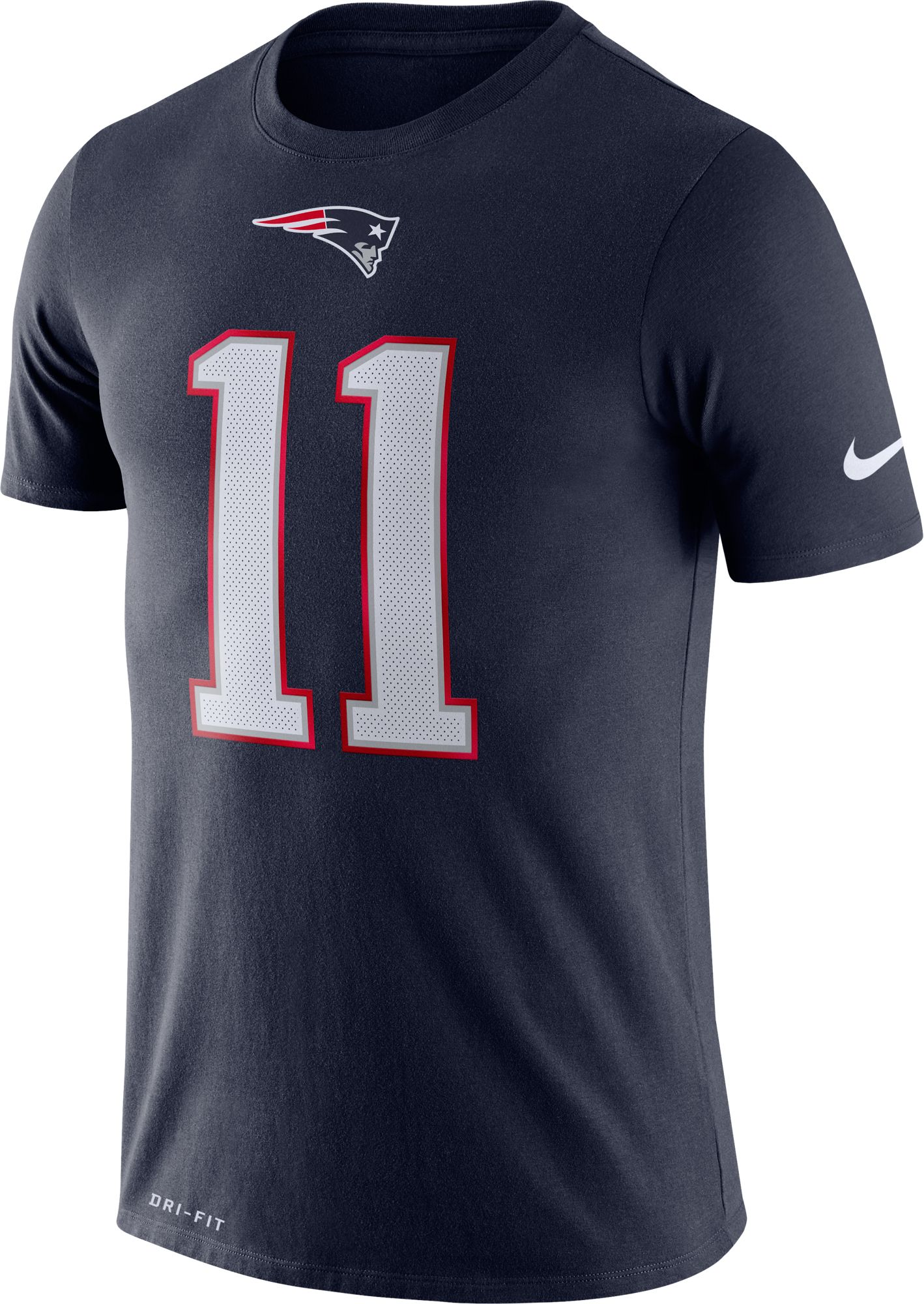 Nike Men's New England Patriots Julian Edelman #11 Logo Navy T-Shirt product image