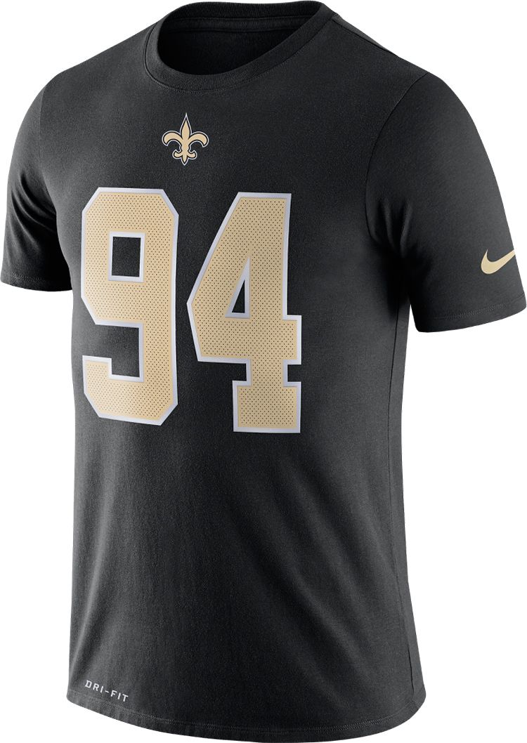 Nike Men's New Orleans Saints Cameron Jordan #94 Logo Black T-Shirt product image