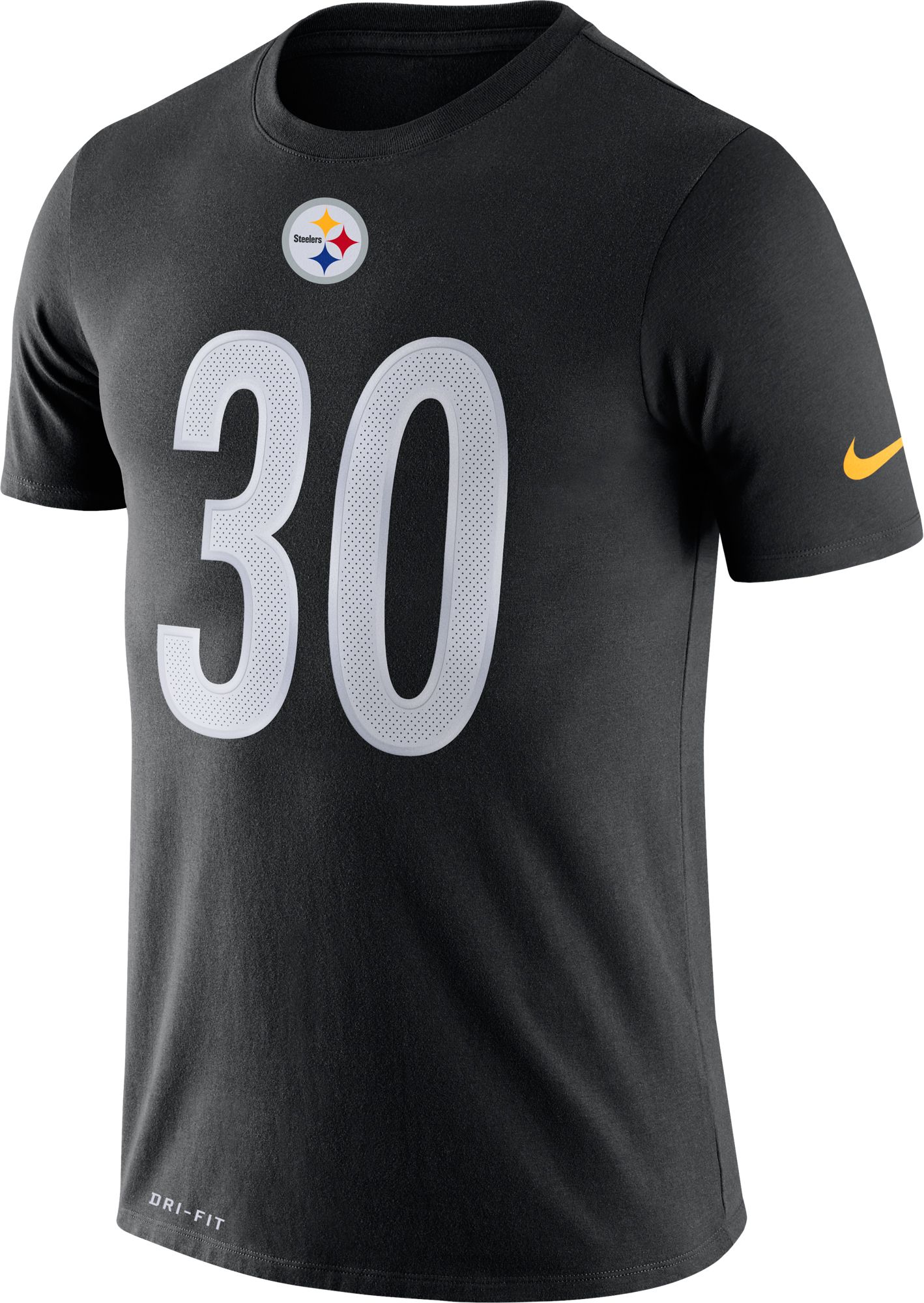 Nike Men's Pittsburgh Steelers James Conner #30 Logo Black T-Shirt product image