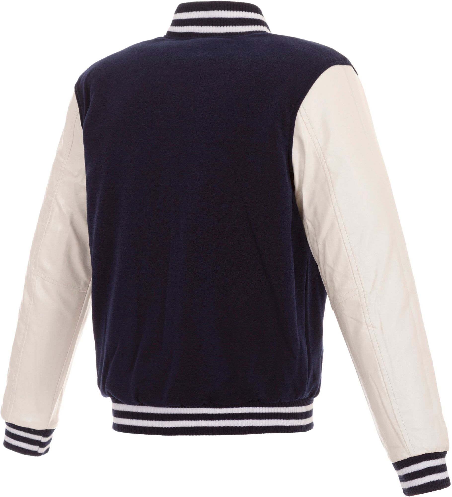 JH Design Men's Atlanta Braves Navy Reversible  Varsity Jacket product image