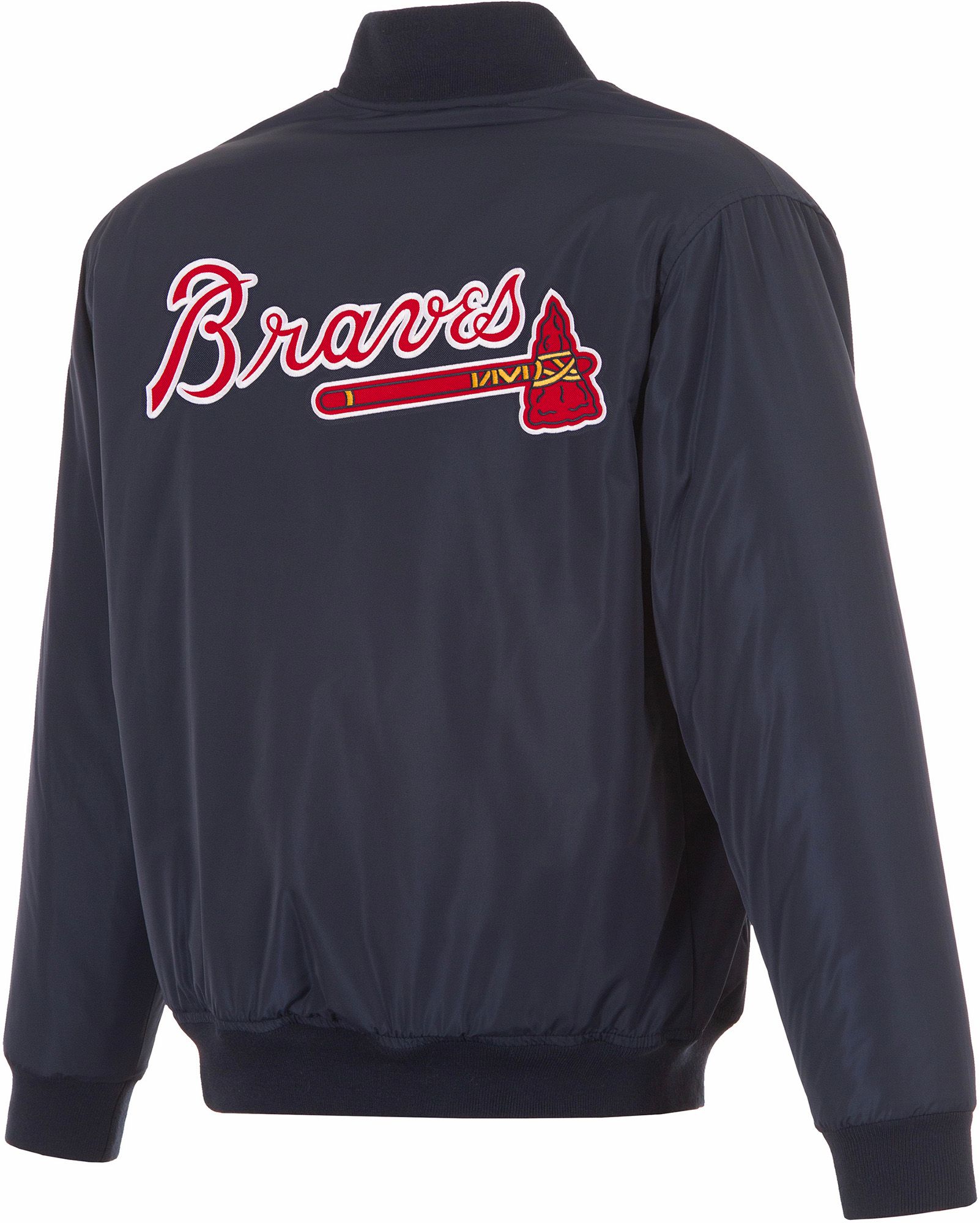 JH Design Men's Atlanta Braves Full-Zip Reversible Flight Navy Nylon Jacket product image