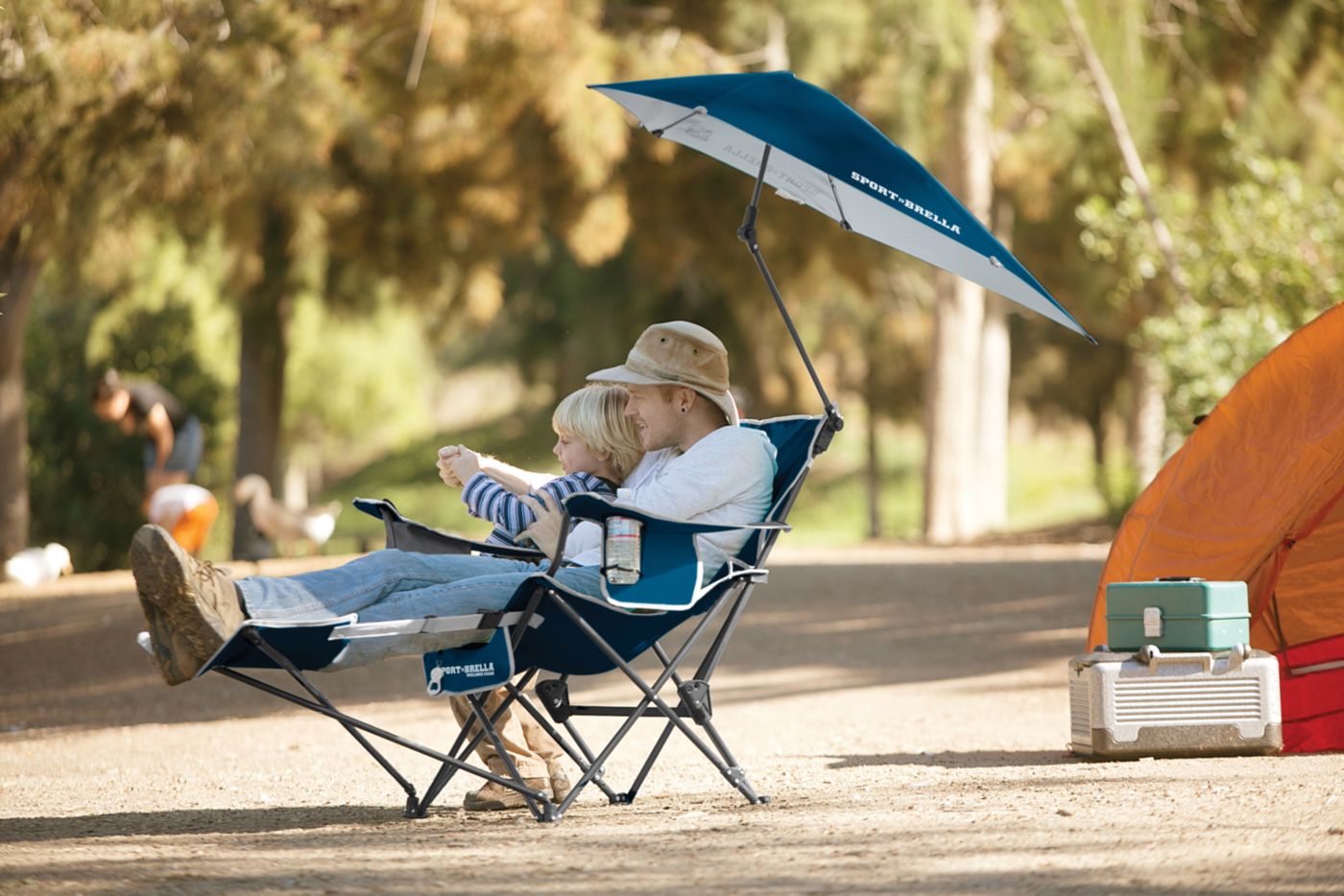 Sport-Brella top Recliner Chair Color: Blue