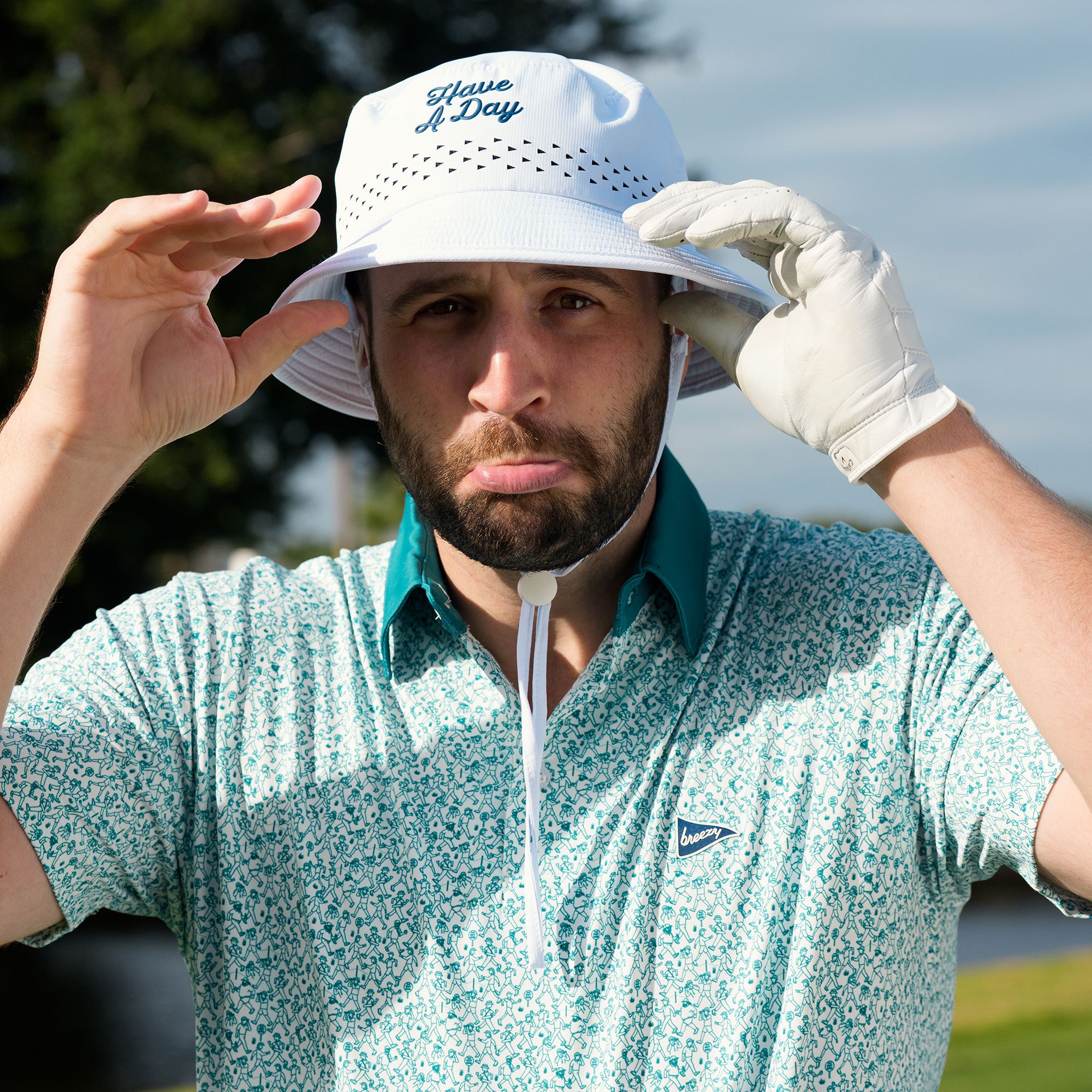 Breezy Golf Men's Have A Day Perforated Bucket Hat product image