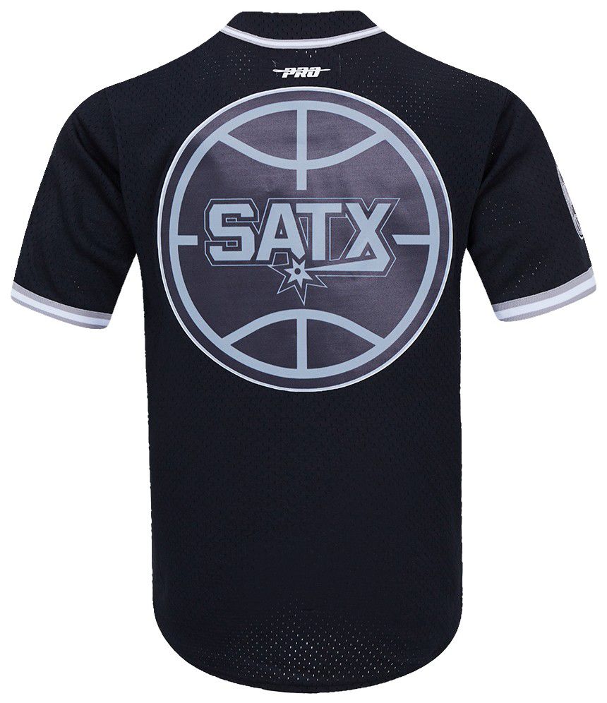 Pro Standard Men's San Antonio Spurs Black Script Tail Mesh Button Down Shirt product image
