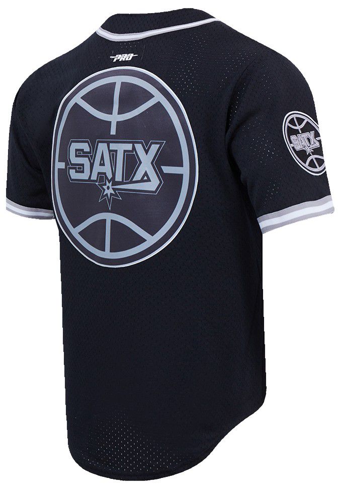 Pro Standard Men's San Antonio Spurs Black Script Tail Mesh Button Down Shirt product image