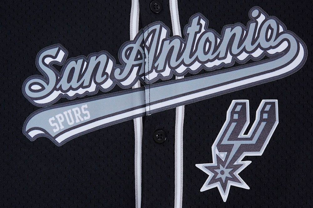 Pro Standard Men's San Antonio Spurs Black Script Tail Mesh Button Down Shirt product image