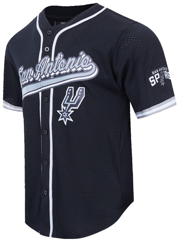Pro Standard Men's San Antonio Spurs Black Script Tail Mesh Button Down Shirt product image