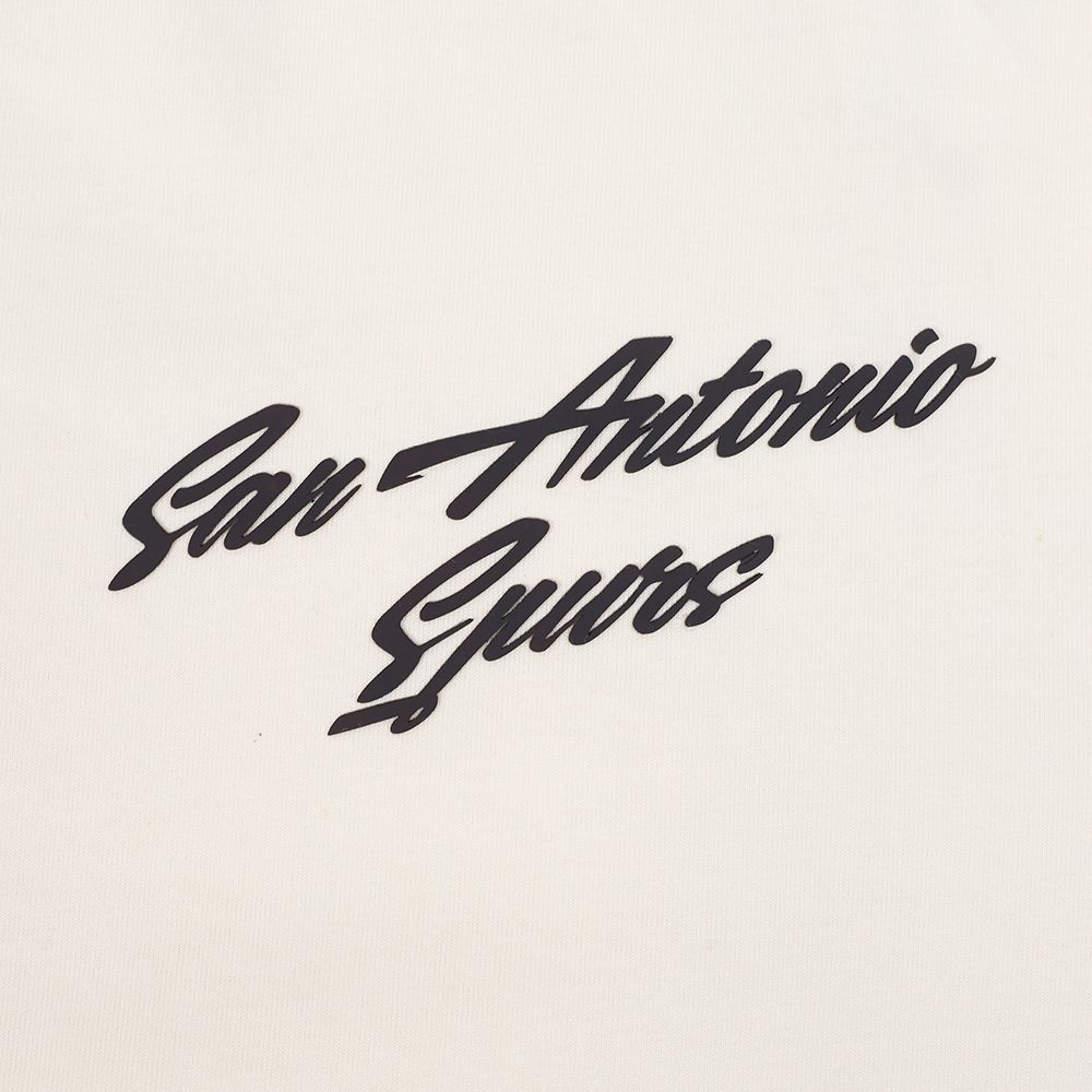 Pro Standard Men's San Antonio Spurs Off White Script Drop Shoulder T-Shirt product image
