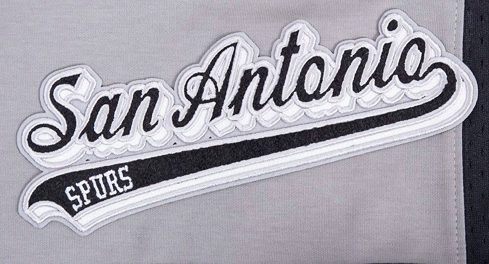 Pro Standard Men's San Antonio Spurs Gray Script Tail Fleece Shorts product image