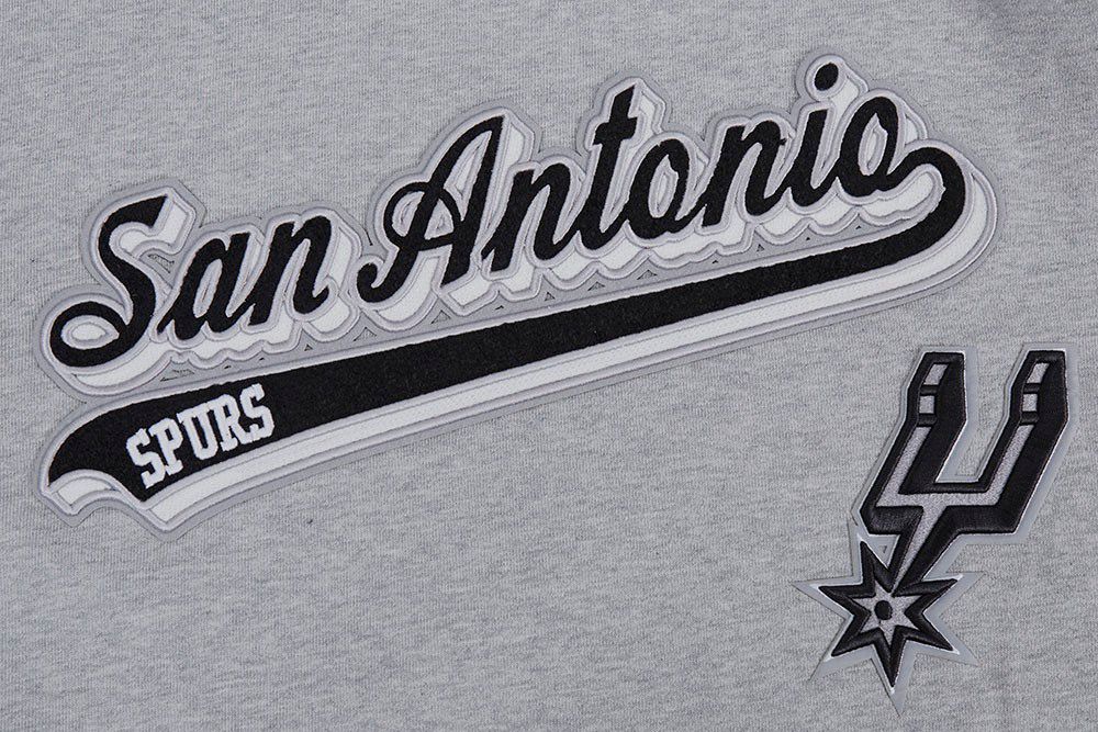 Pro Standard Men's San Antonio Spurs Grey Script Tail Fleece Pullover Hoodie product image
