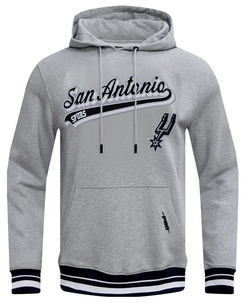 Pro Standard Men's San Antonio Spurs Grey Script Tail Fleece Pullover Hoodie product image