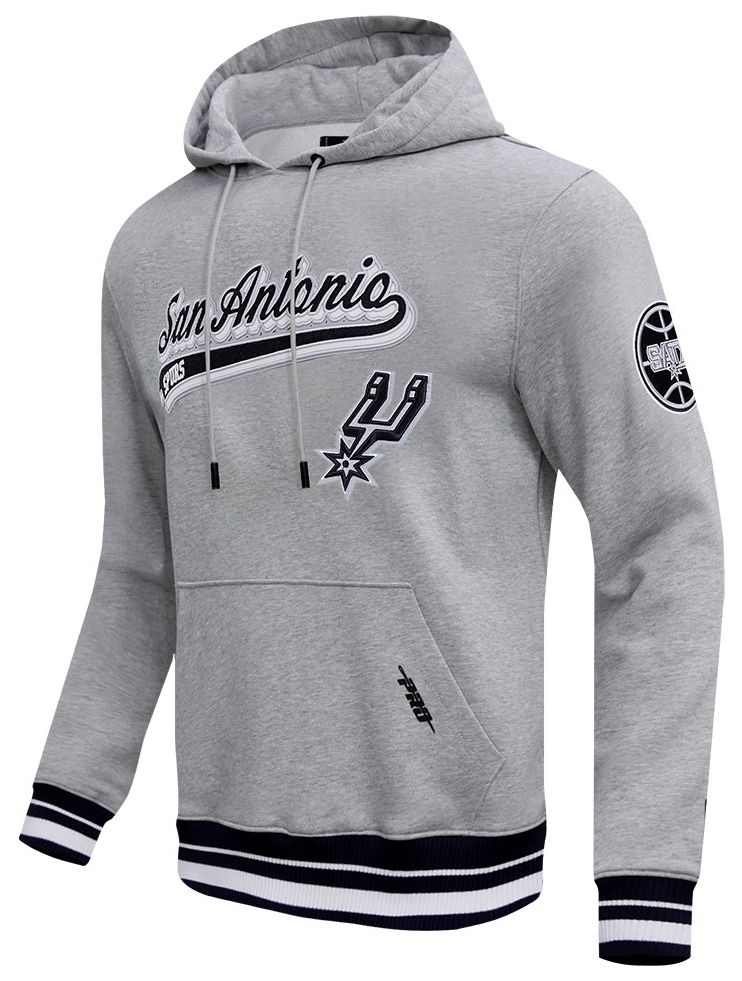 Pro Standard Men's San Antonio Spurs Grey Script Tail Fleece Pullover Hoodie product image