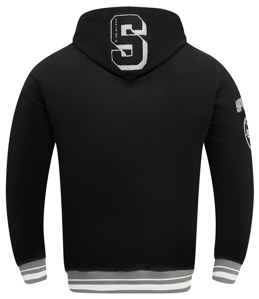 Pro Standard Men's San Antonio Spurs Black Rib Mash Up Fleece Pullover Hoodie product image