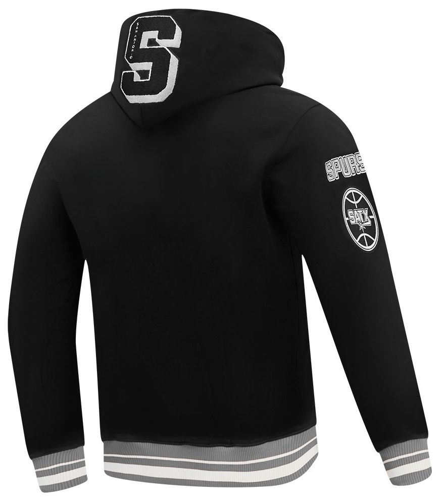 Pro Standard Men's San Antonio Spurs Black Rib Mash Up Fleece Pullover Hoodie product image
