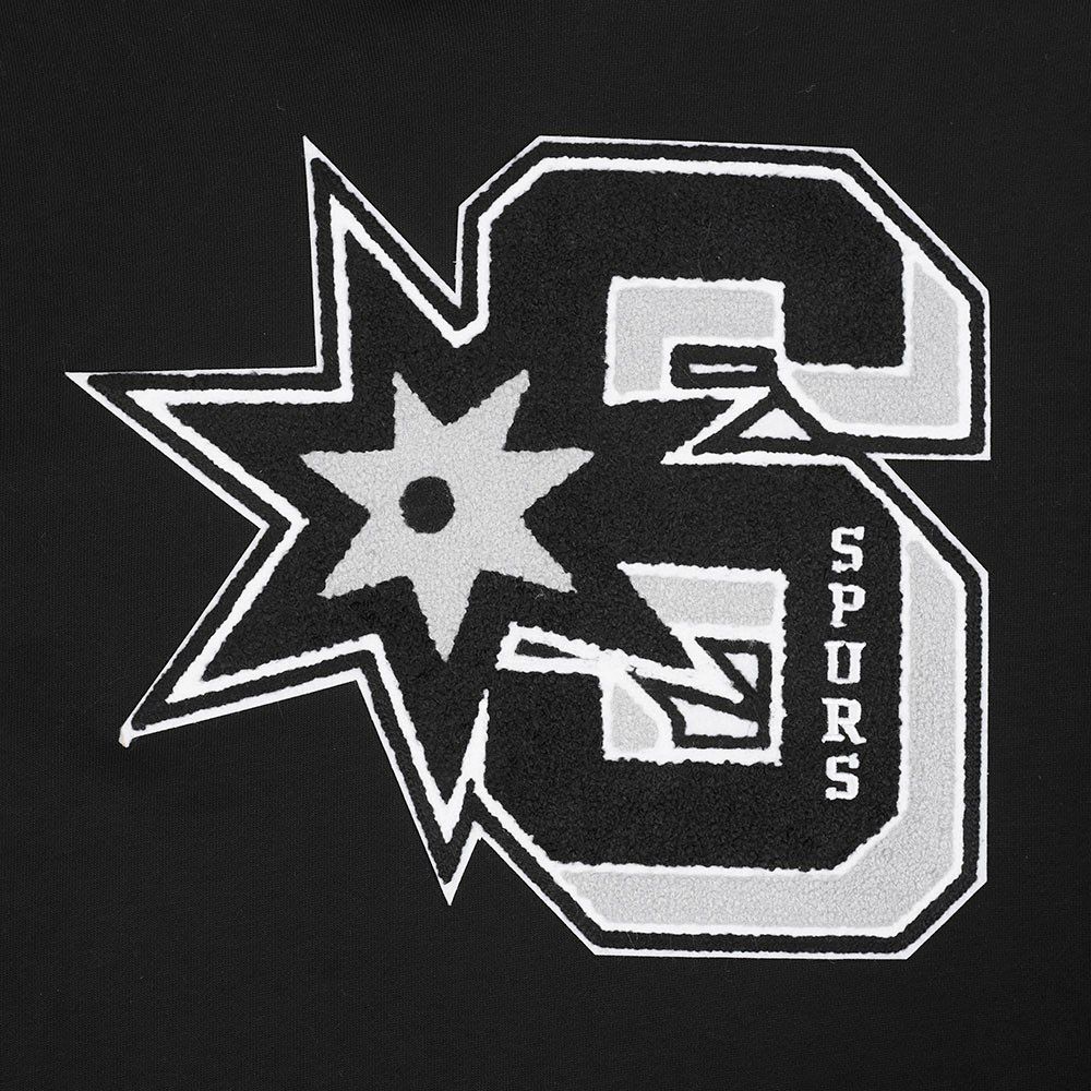 Pro Standard Men's San Antonio Spurs Black Rib Mash Up Fleece Pullover Hoodie product image