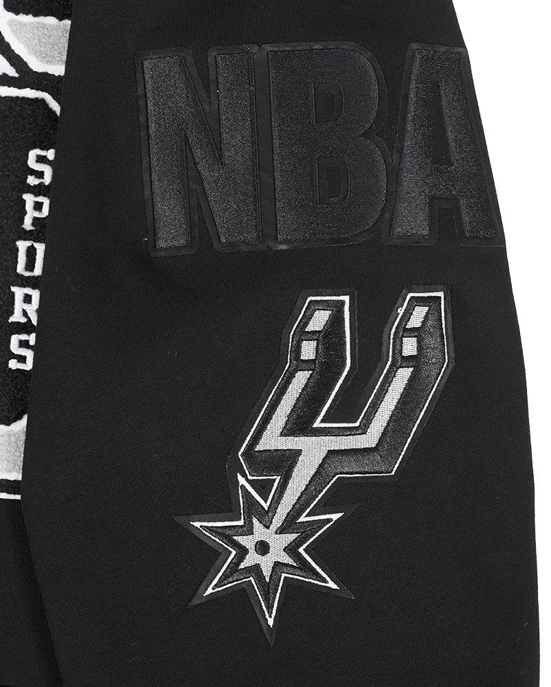 Pro Standard Men's San Antonio Spurs Black Rib Mash Up Fleece Pullover Hoodie product image